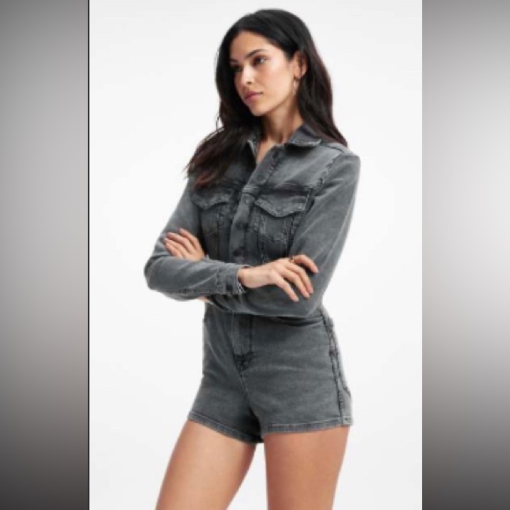 Good American Denim Romper Black199 - size 4 (XL)